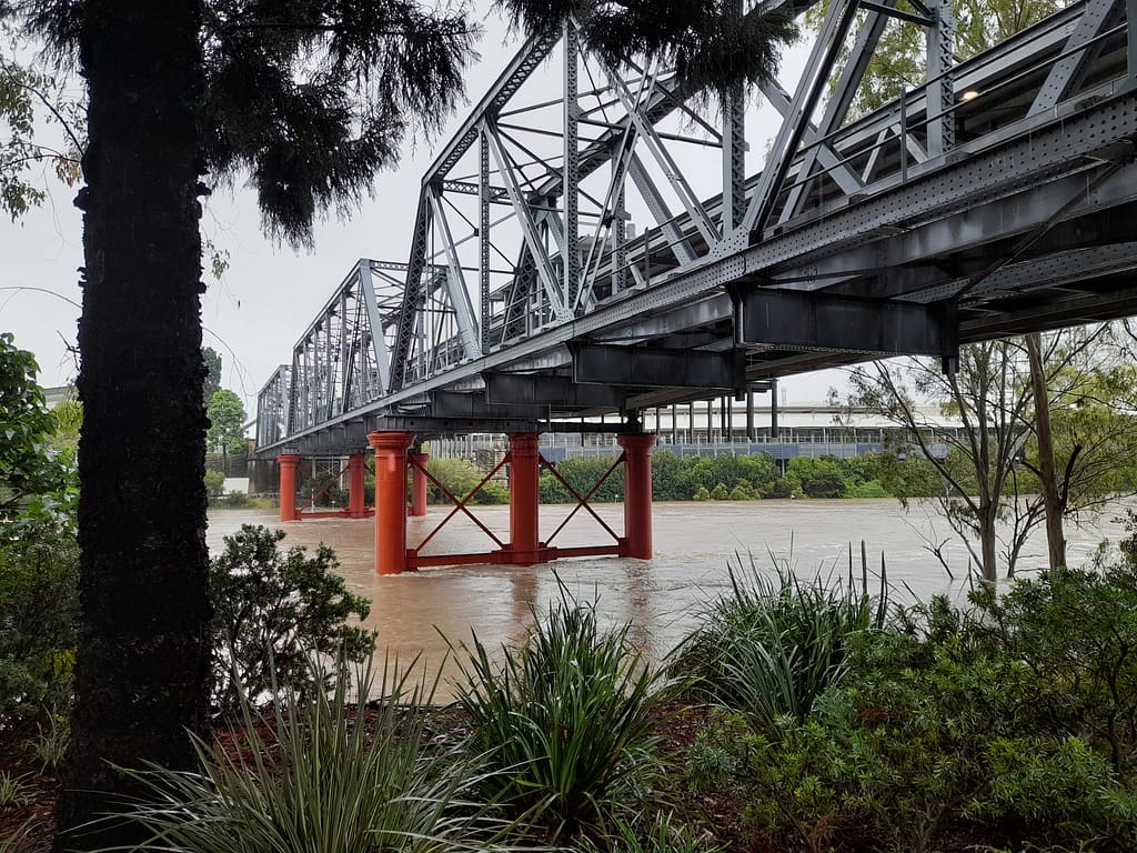 Flood Ipswich Rail Bridge