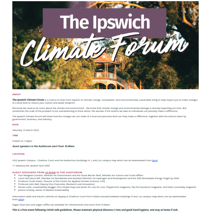 Ipswich Climate Forum